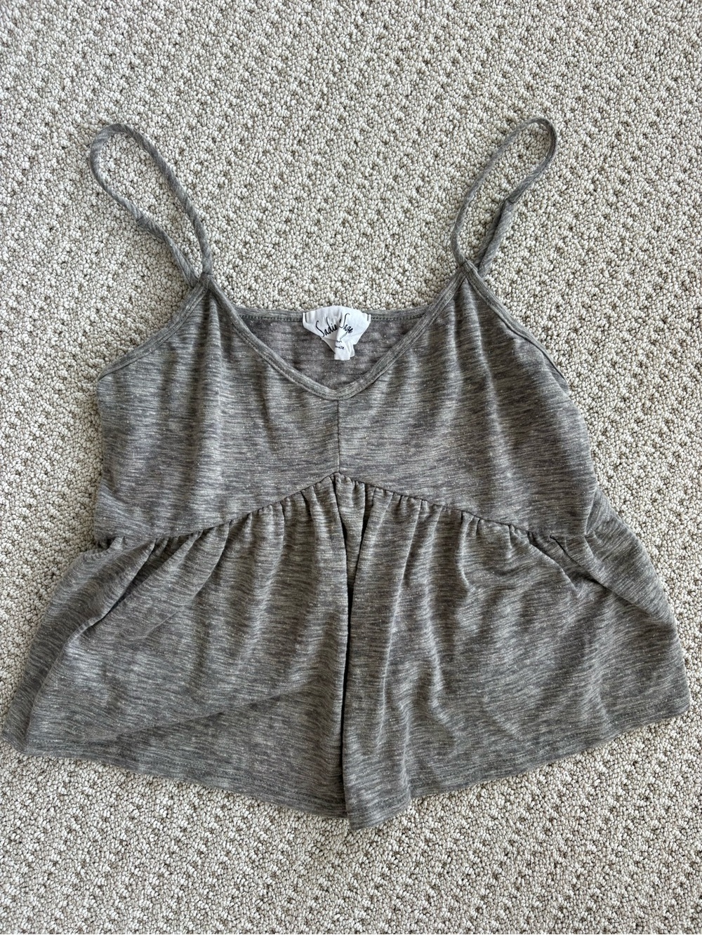 Sadie & Sage Heather Gray Peplum Cami Tank
